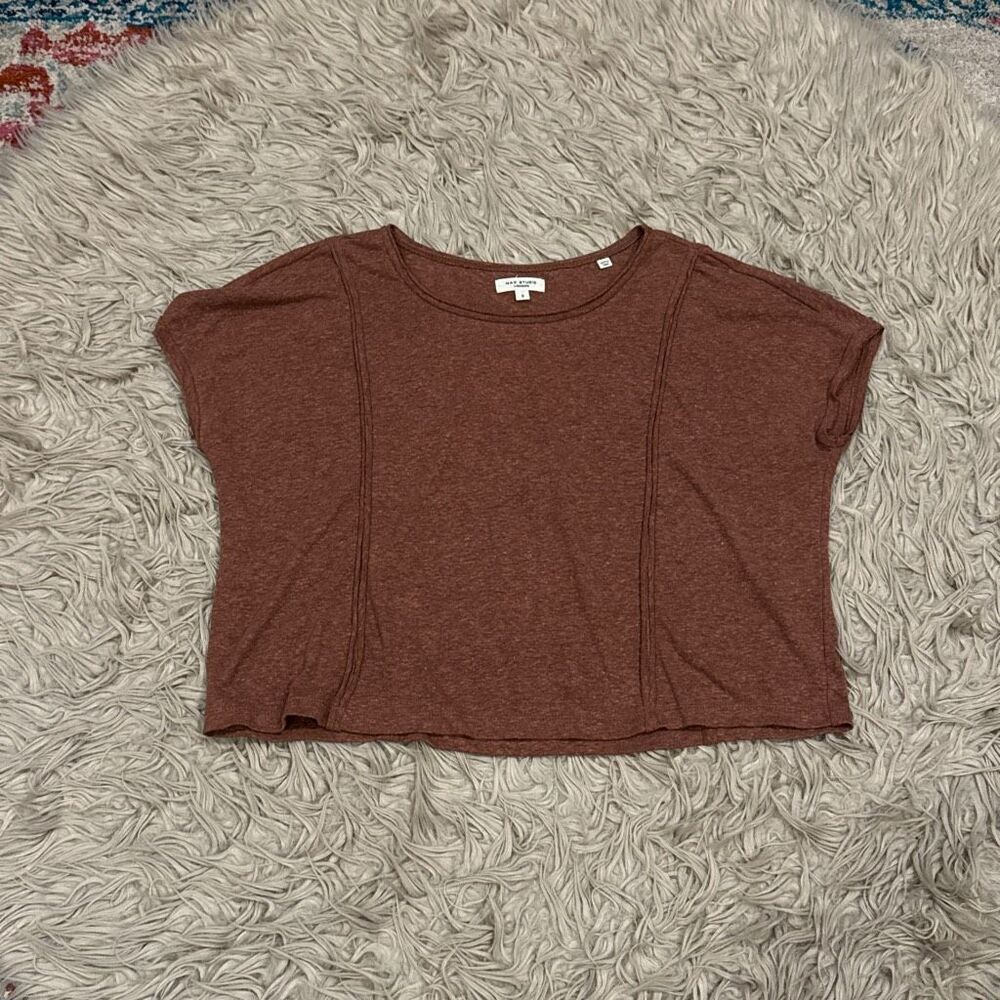 Max studio linen blend cropped T-shirt size small
